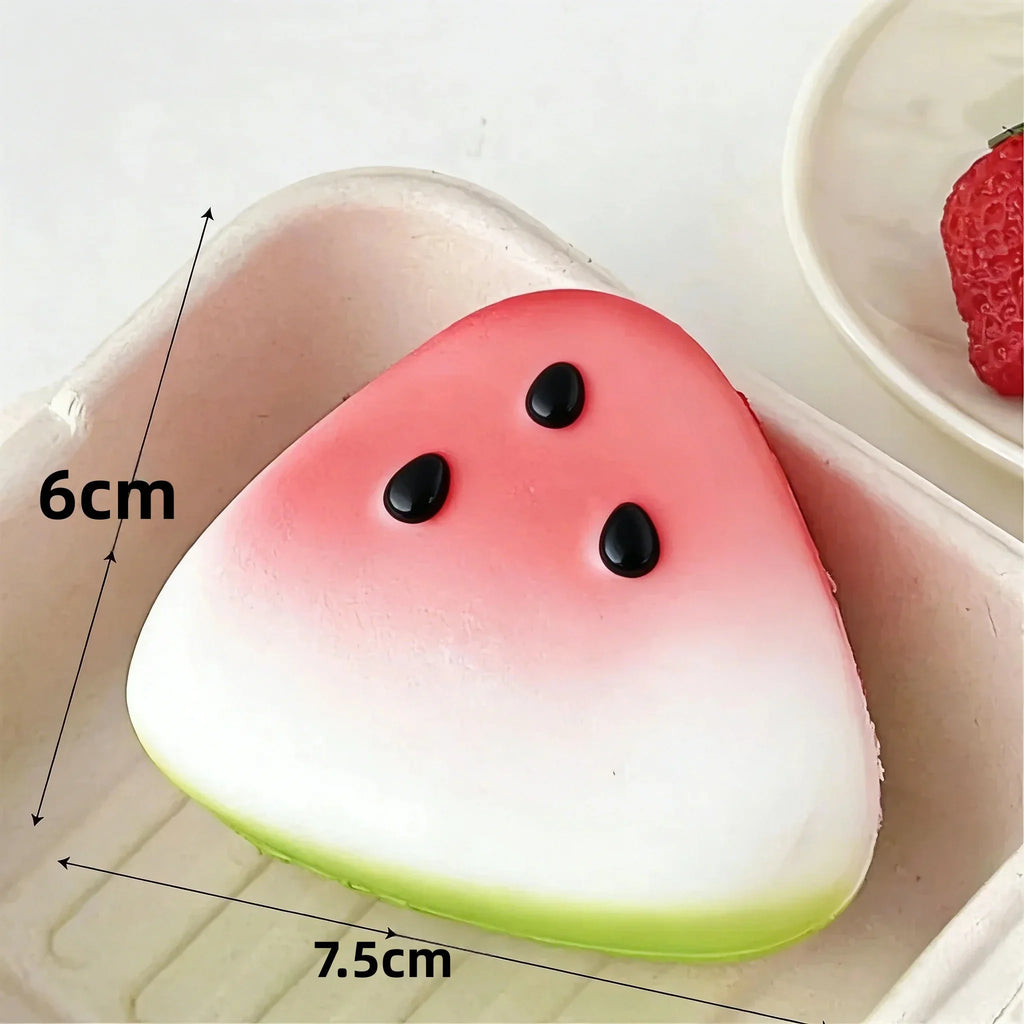 1/3/5pcs Squishy Watermelon Fidget Toy Anti-Stress Slow Rising Fruit Pinch Squeeze Stress Reliever Funny Pressure Reducer Prop-4