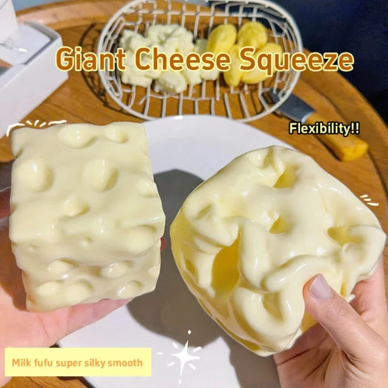 Taba Squishy Cheese Cube Stress Ball Shapeable Squeeze Ball Non Rebound Sensory Fidget Toys for Kids and Adults Relaxing Gifts-1