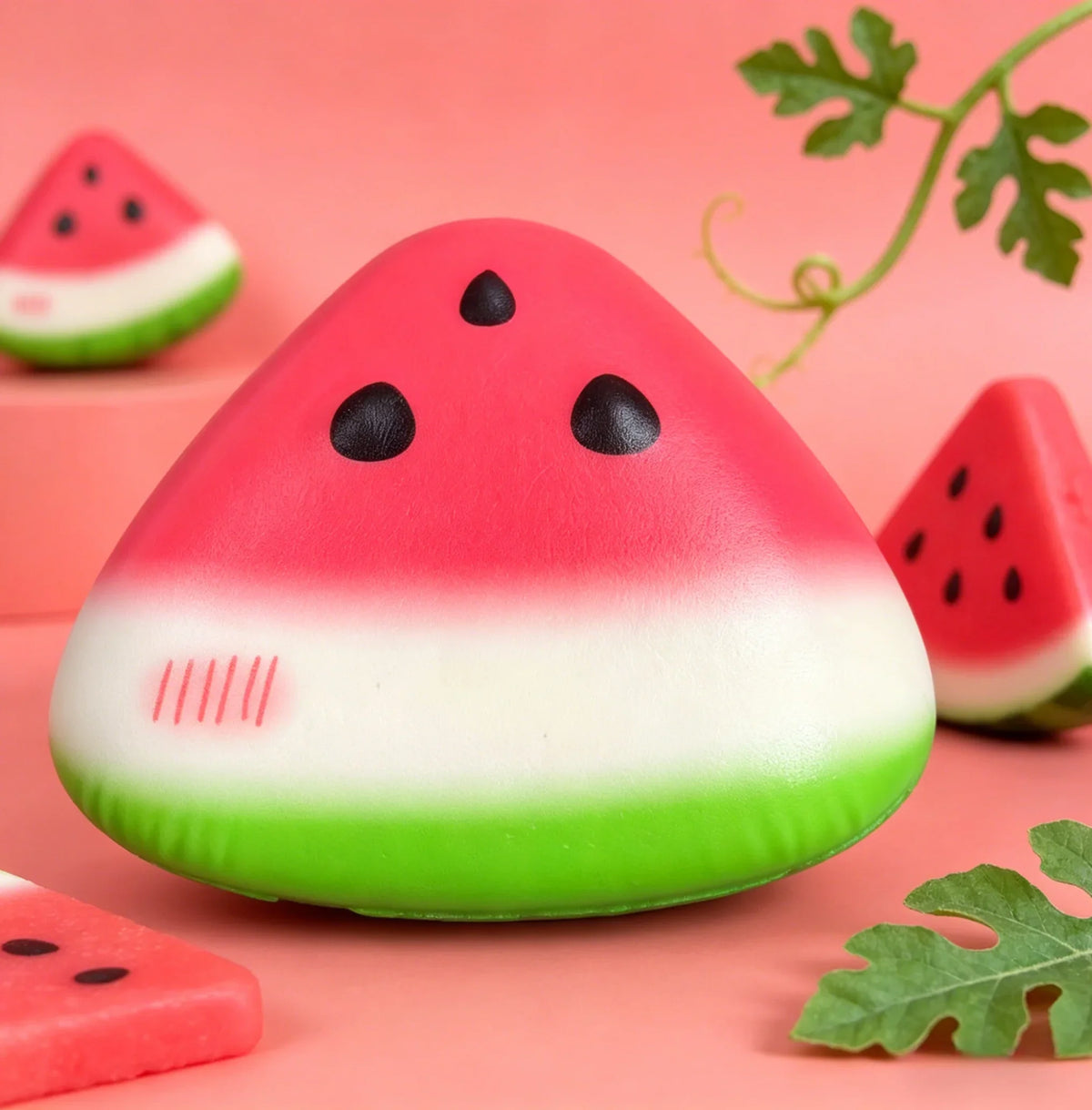 1/3/5pcs Squishy Watermelon Fidget Toy Anti-Stress Slow Rising Fruit Pinch Squeeze Stress Reliever Funny Pressure Reducer Prop-2