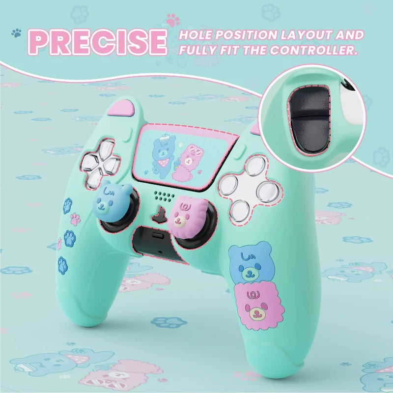 PlayVital Kawaii Bears PS5 Controller Cover