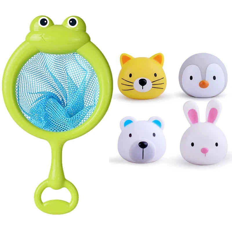 Bath Set toy with light fishing net and animals-6