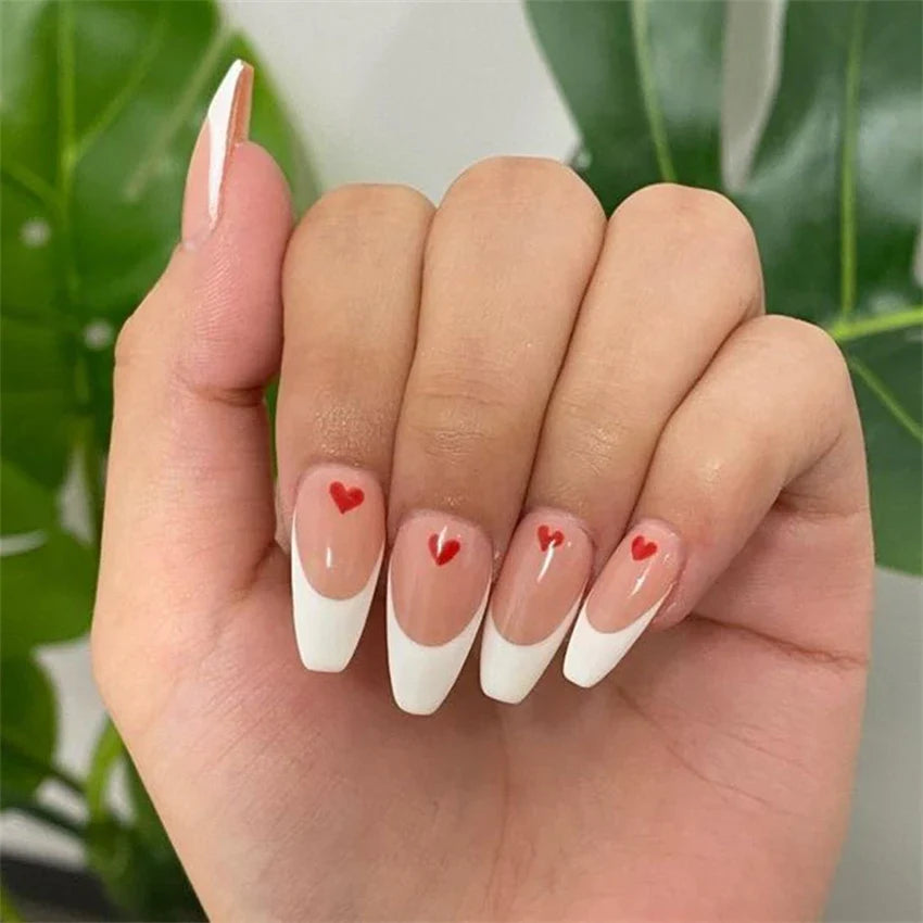 Wine Red Almond Fake Nails