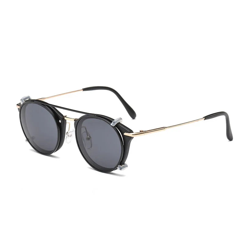 Daring Round Flip Sunglasses