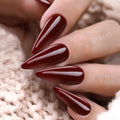 Shiny Black Stiletto Fake Nails