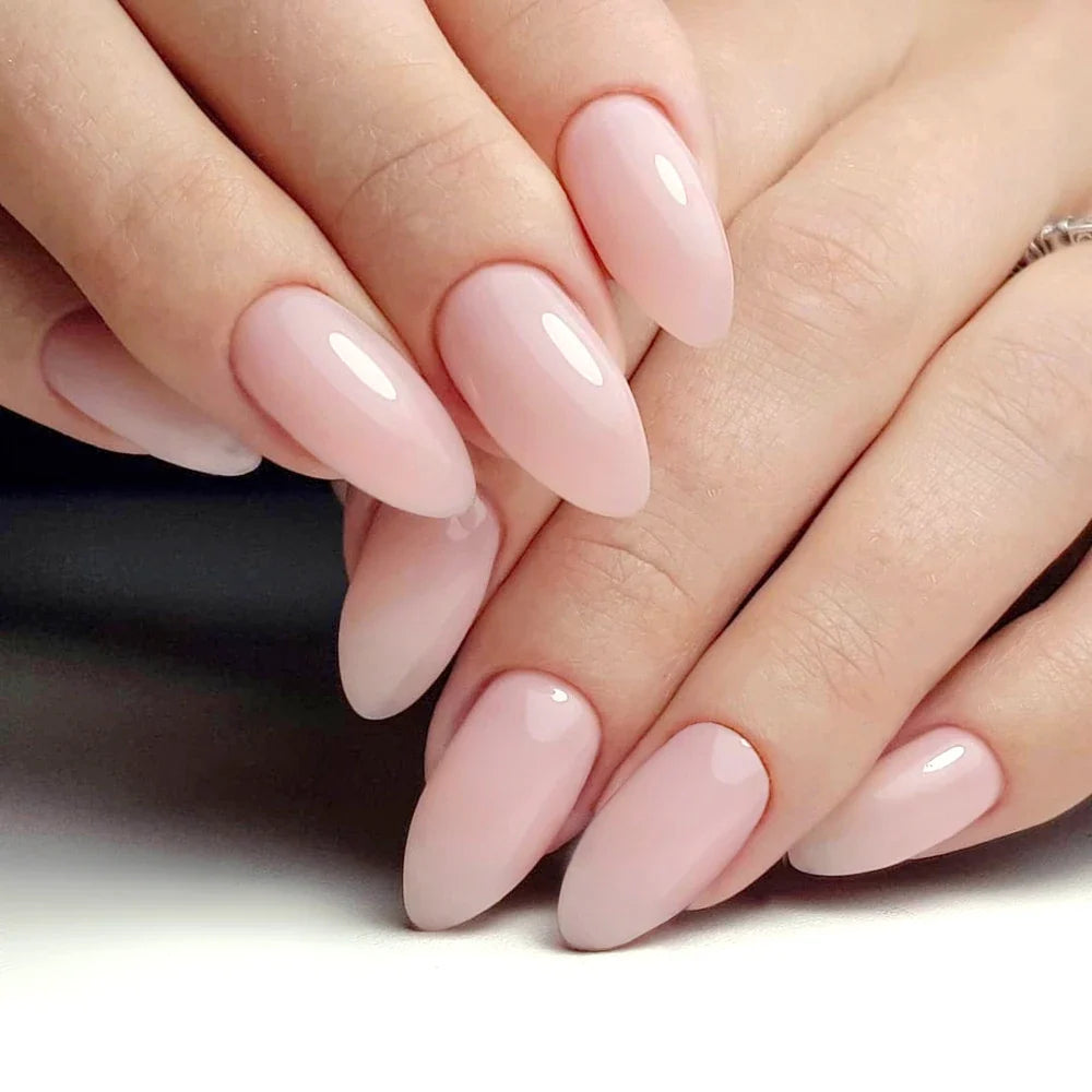 Shiny Black Stiletto Fake Nails