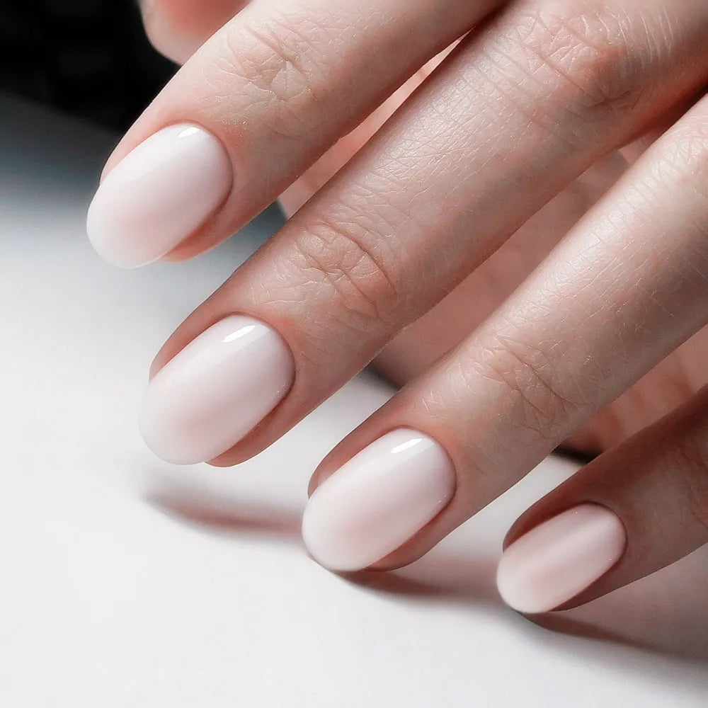 Shiny Wine Red Oval Short Fake Nails