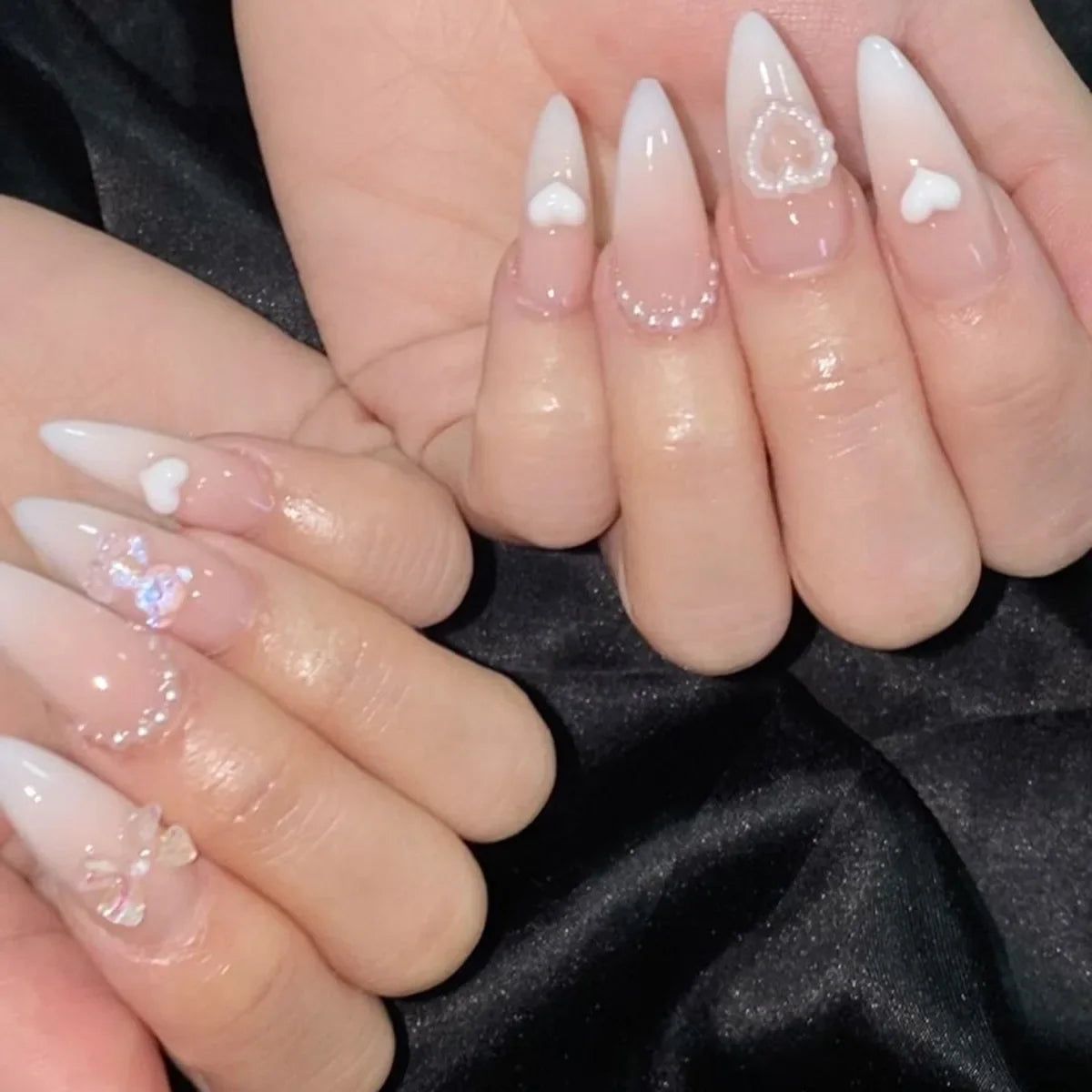 Wine Red Almond Fake Nails