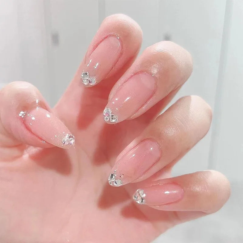 Wine Red Almond Fake Nails