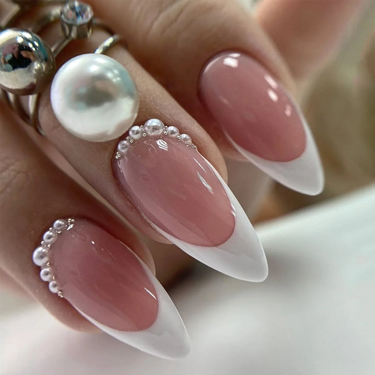 Wine Red Almond Fake Nails