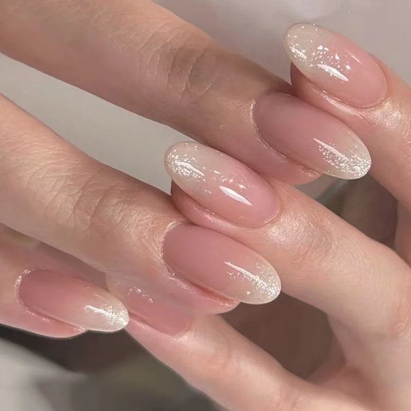 Wine Red Almond Fake Nails