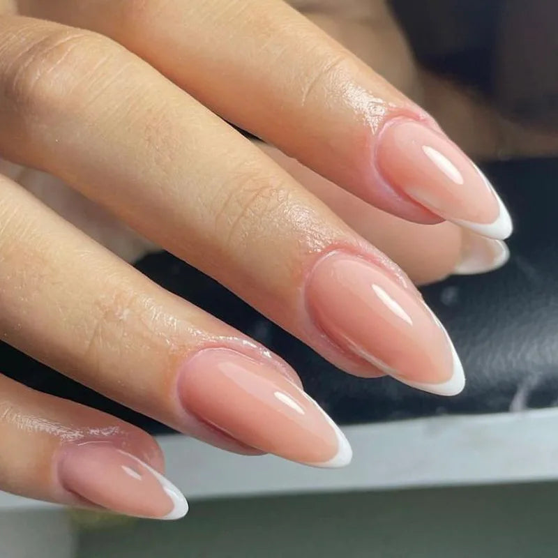 Wine Red Almond Fake Nails
