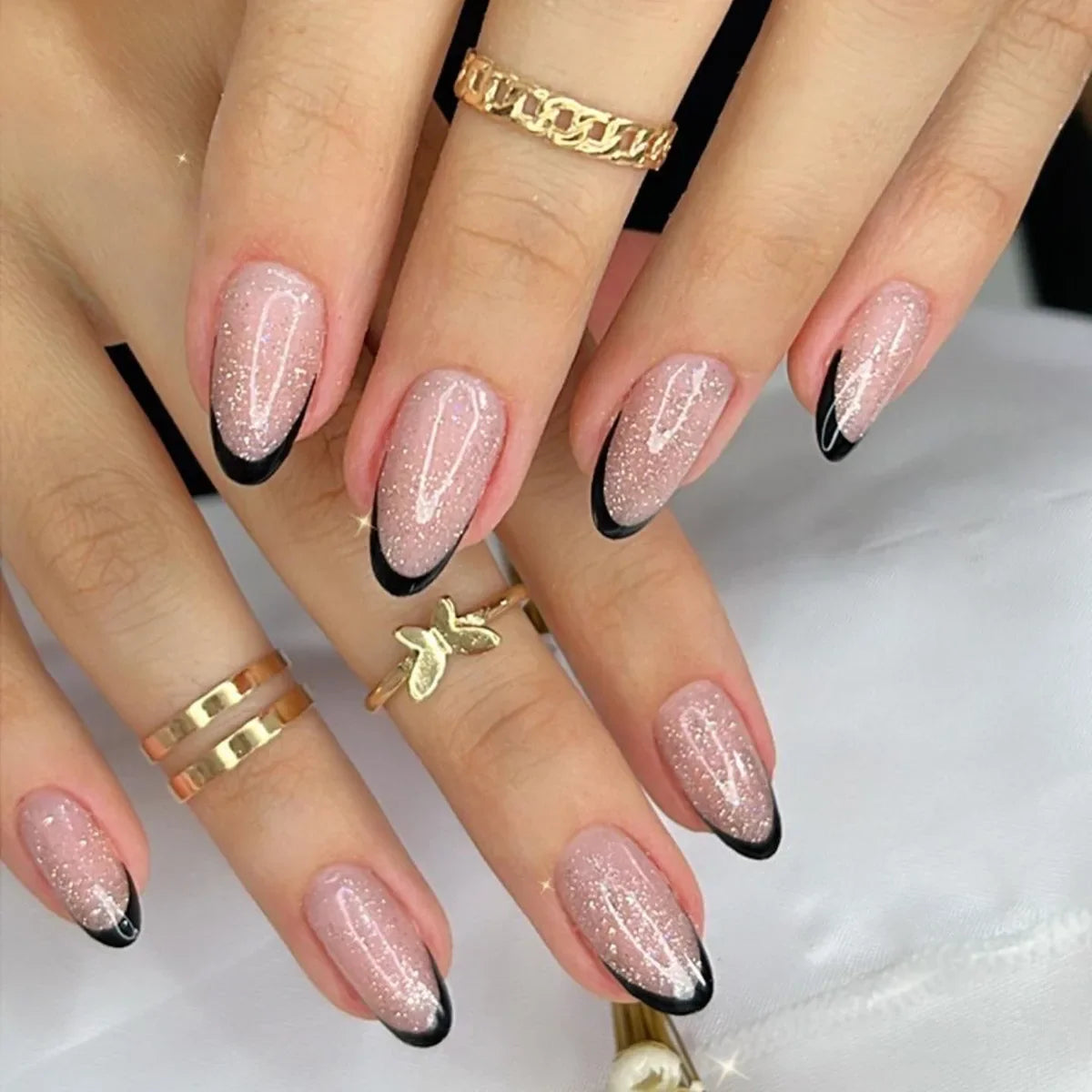 Wine Red Almond Fake Nails