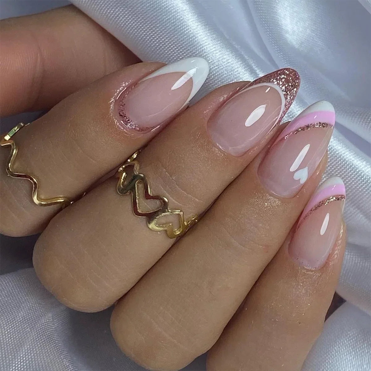 Wine Red Almond Fake Nails
