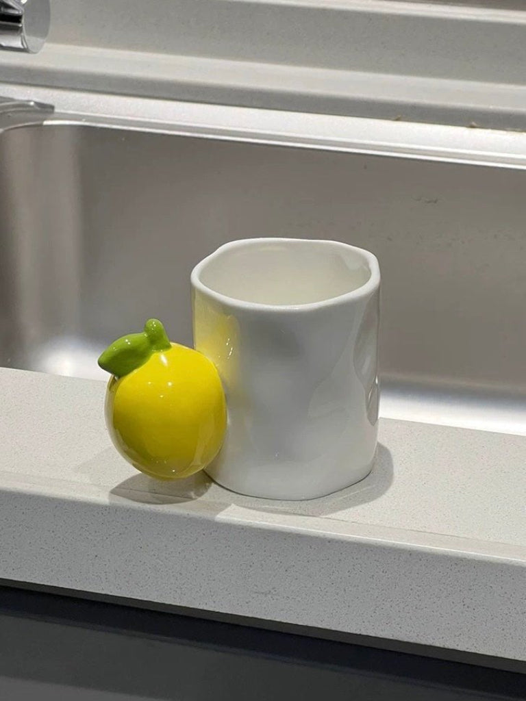 Handmade Cute Fruit Ceramic Coffee Mug, Whimsical Espresso Cups