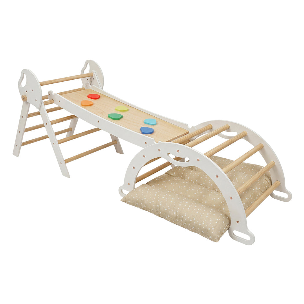 BoPeep Kids Climbing Toys Sets Toddler Toys Triangle Arch Climber Indoor White-0