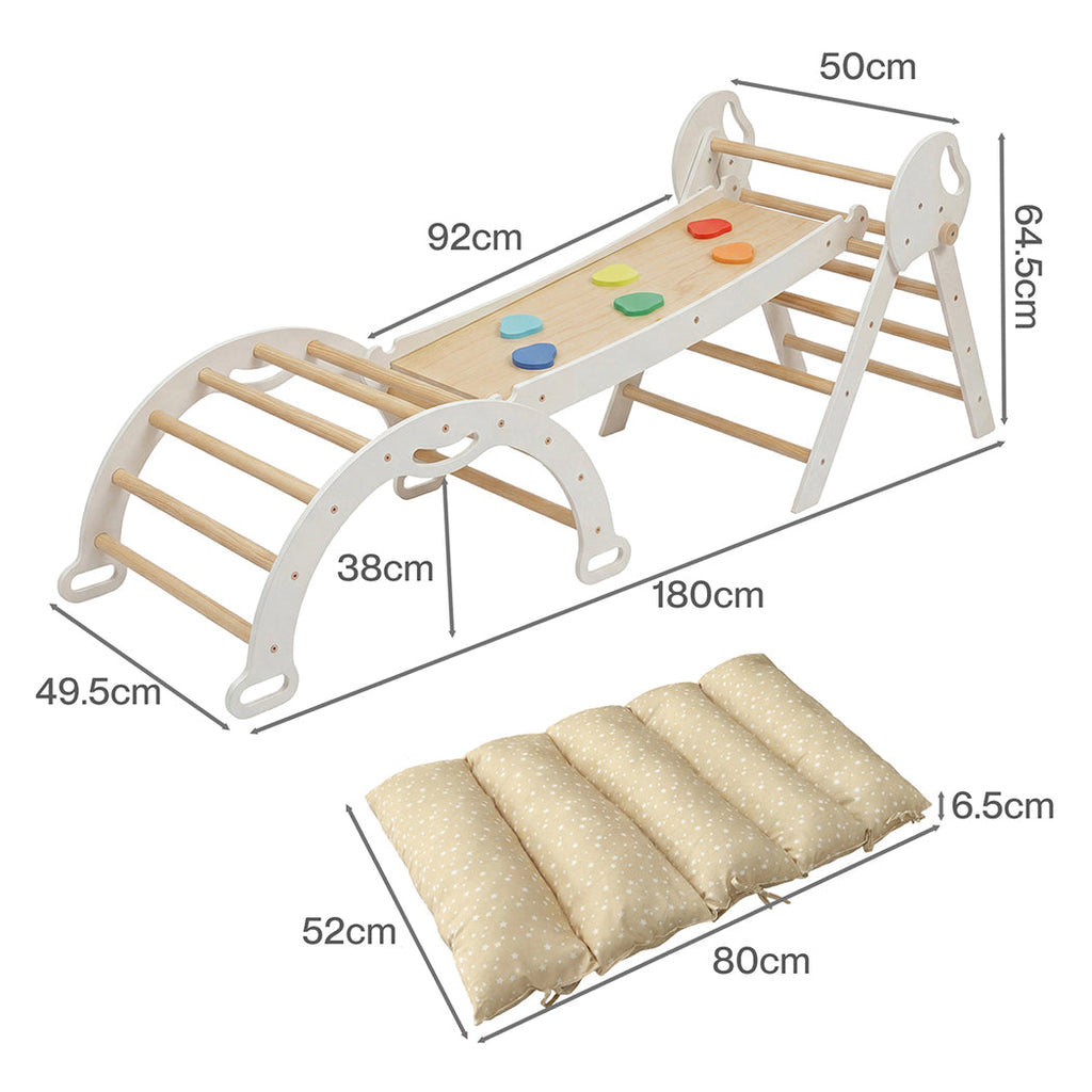 BoPeep Kids Climbing Toys Sets Toddler Toys Triangle Arch Climber Indoor White-1