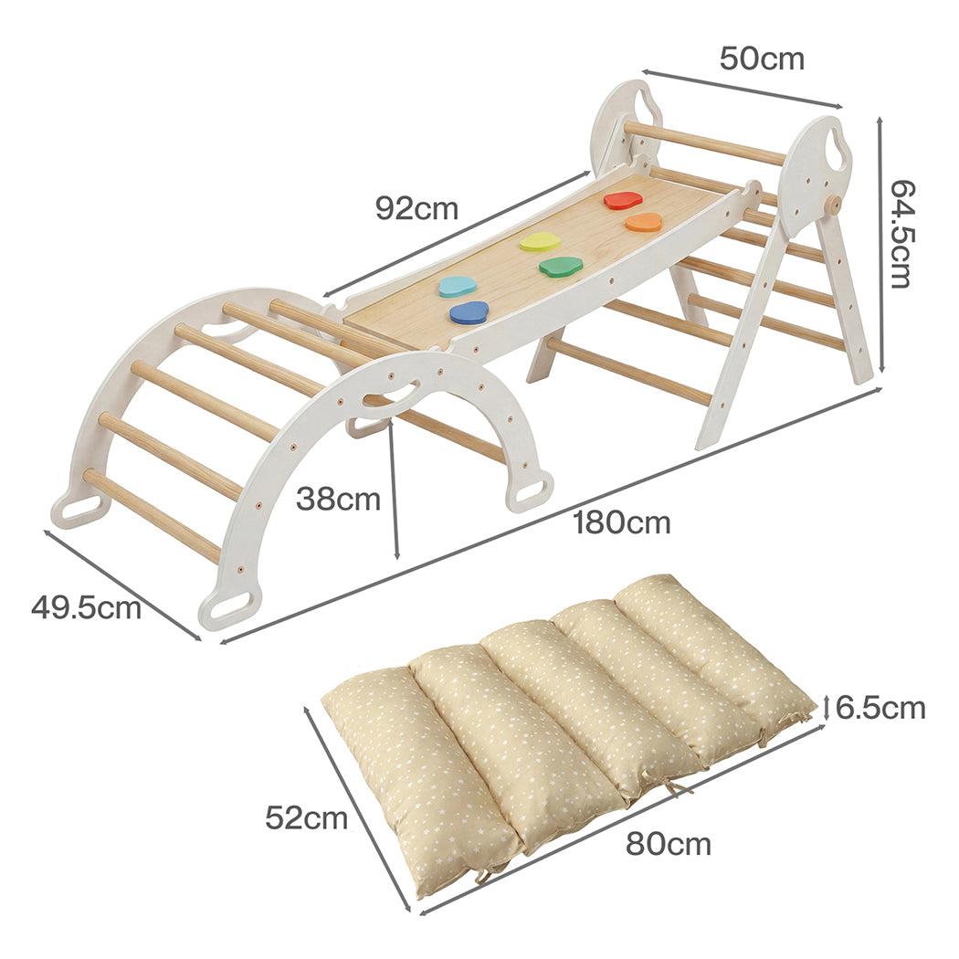 BoPeep Kids Climbing Toys Sets Toddler Toys Triangle Arch Climber Indoor White-1