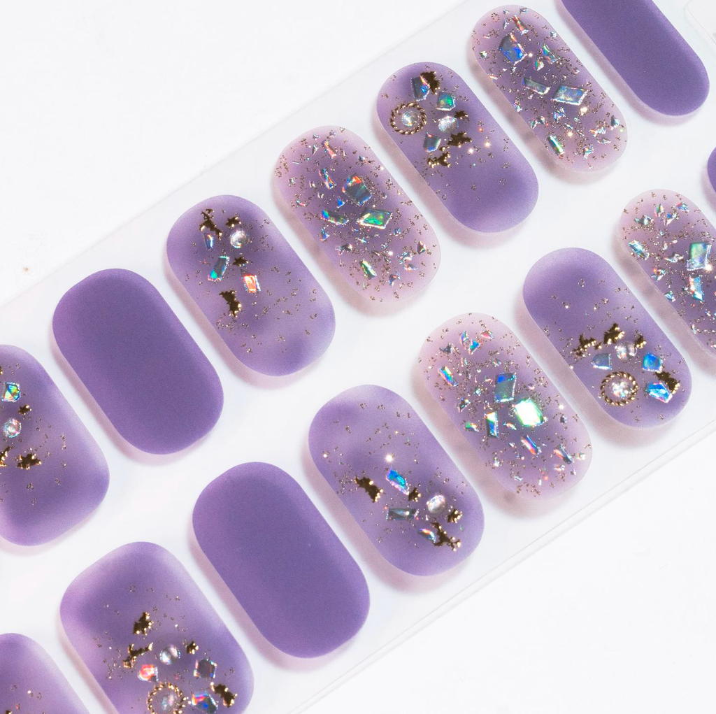 Purple Sparkle Gel Nails